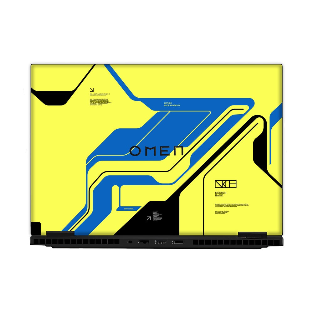 Cyber Yellow skin on Hp Omen Gaming 16-AM0241TX by Decalz