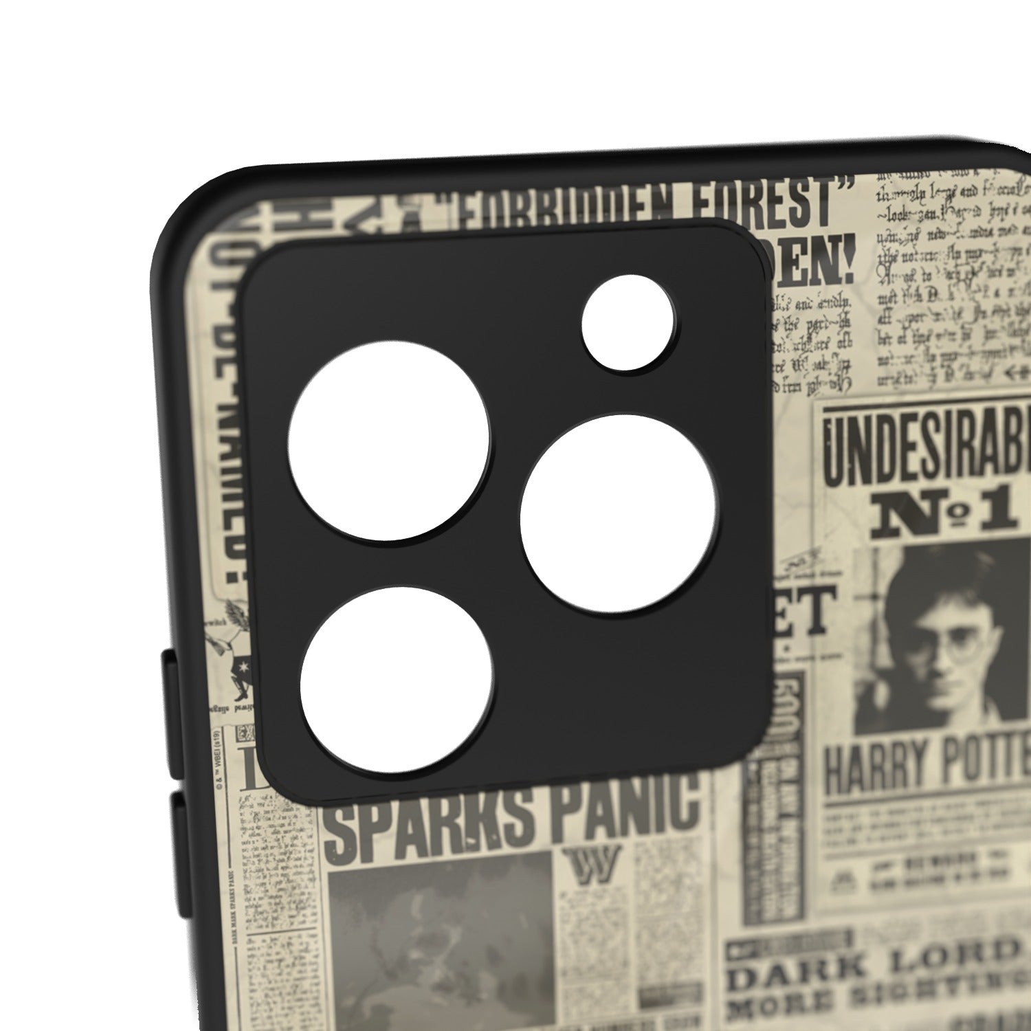 Daily Prophet printed metal phone case - camera close-up