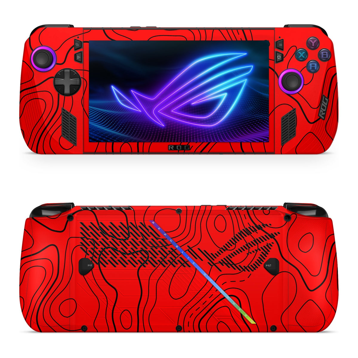 Damascus Red Asus ROG Xbox Ally X skin by Decalz