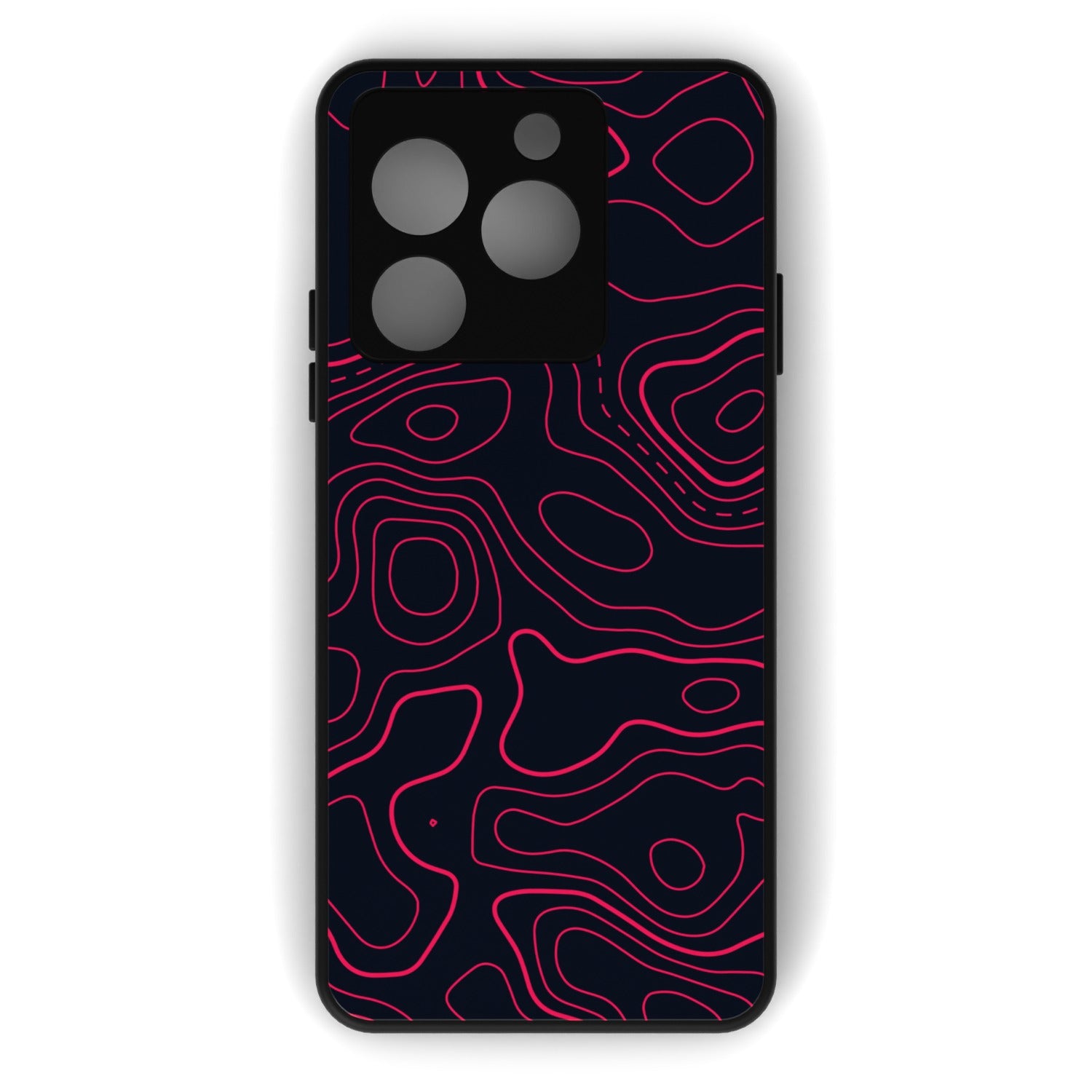 Damascus printed metal phone case - flat back view