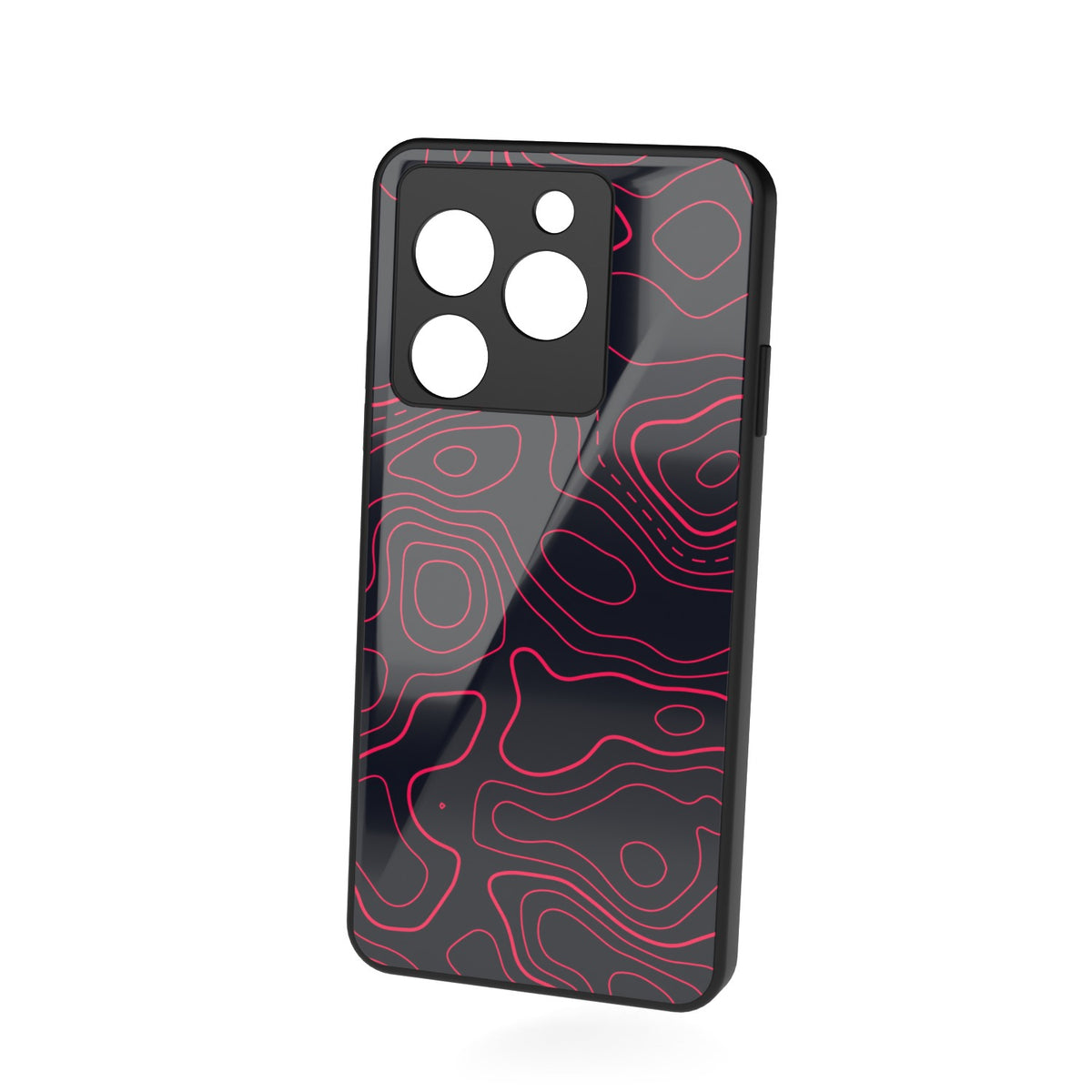 Damascus printed metal phone case - floating back view