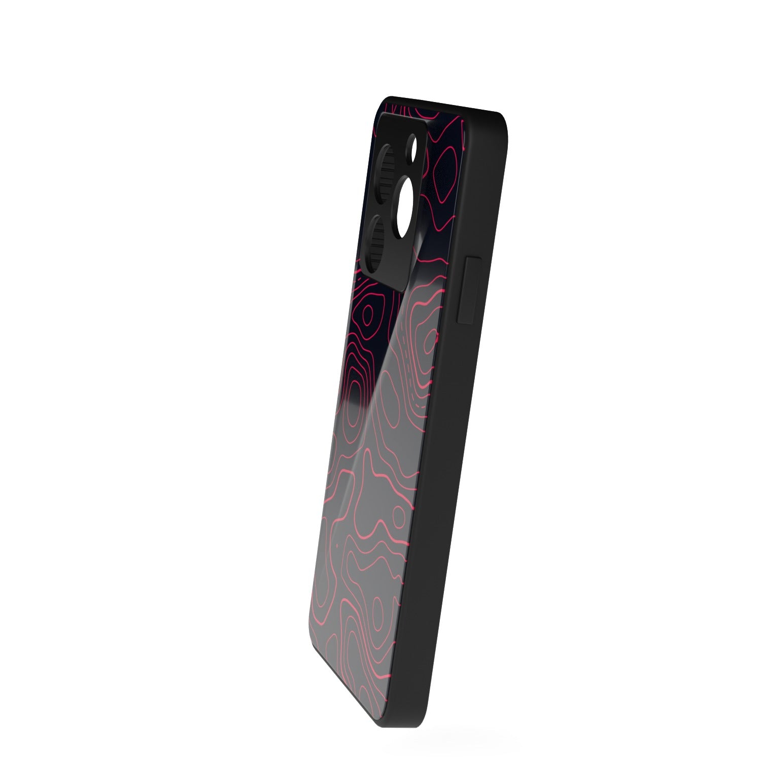 Damascus printed metal phone case - side view
