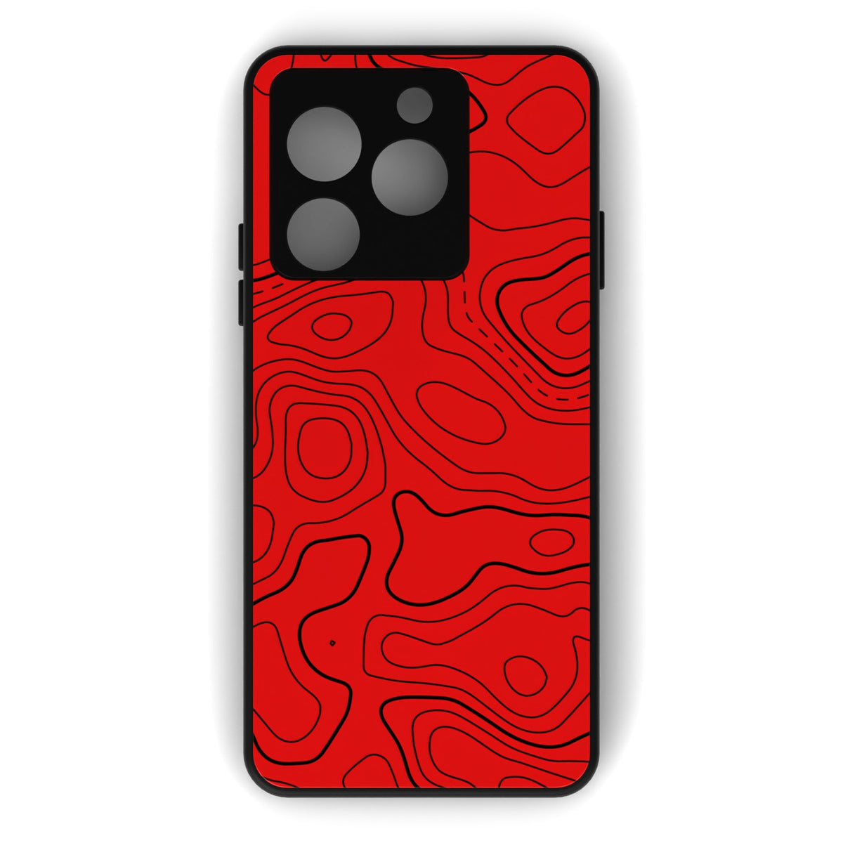 Damascus Red printed metal phone case - flat back view