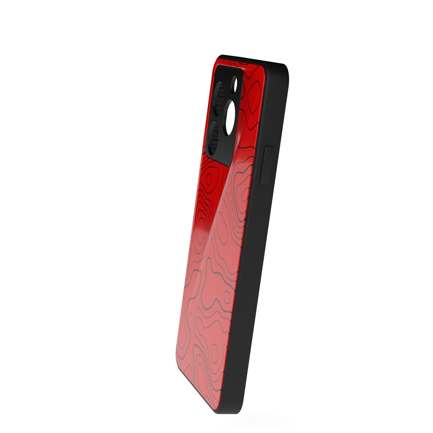 Damascus Red printed metal phone case - side view