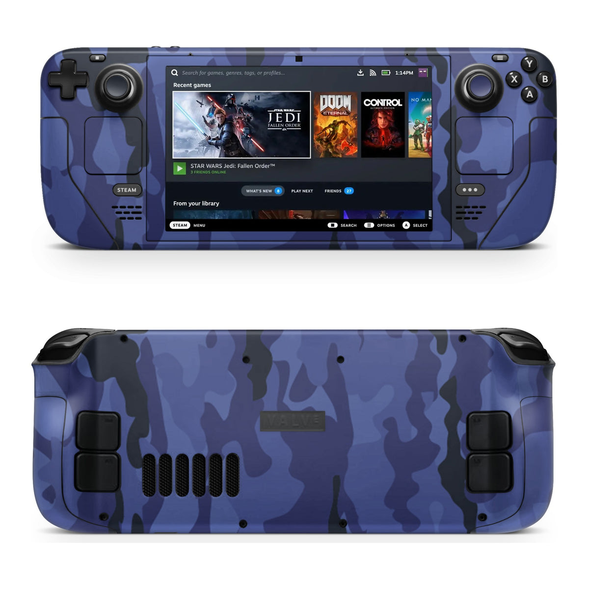 Dark Blue Camo Steam Deck skin by Decalz