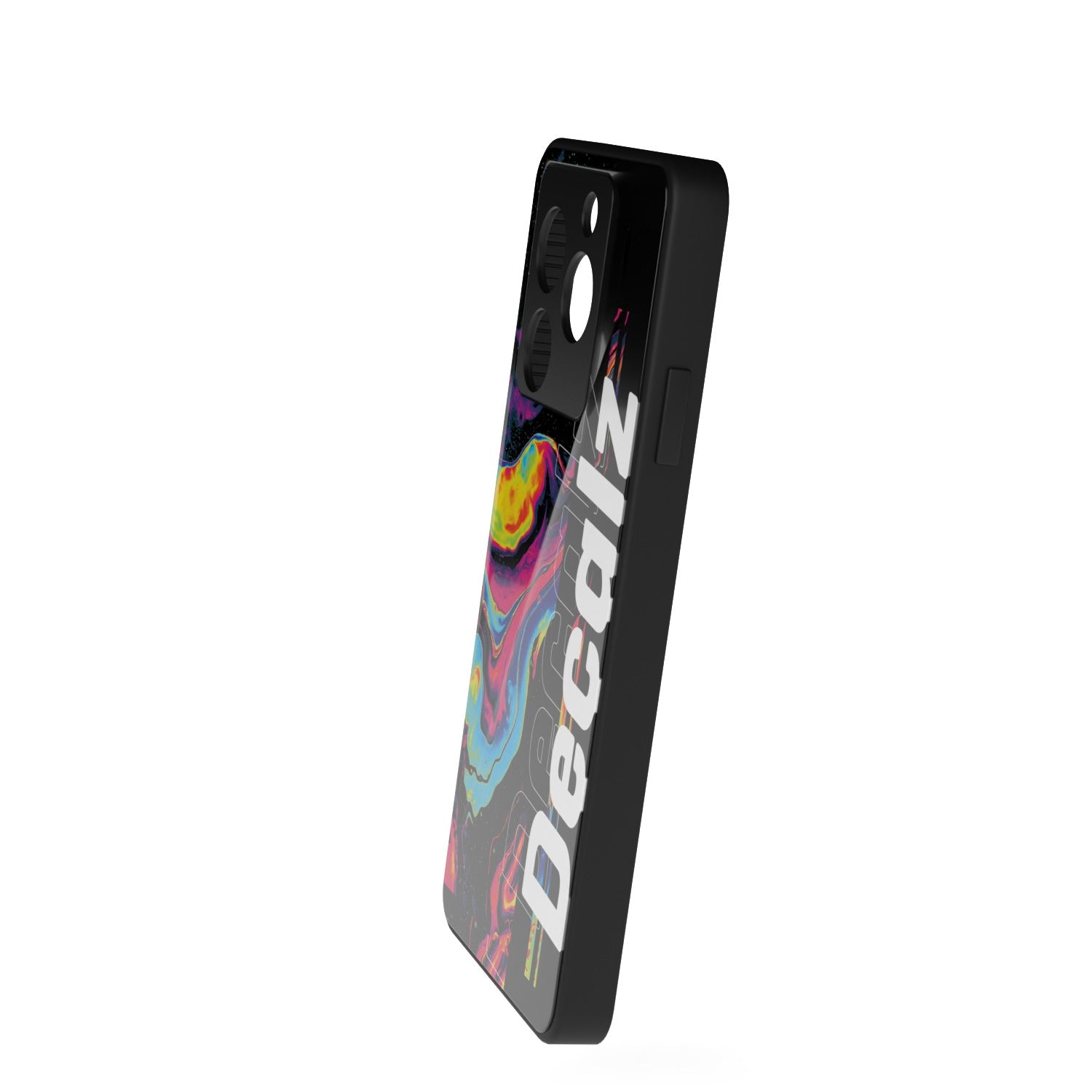 Decalz printed metal phone case - side view