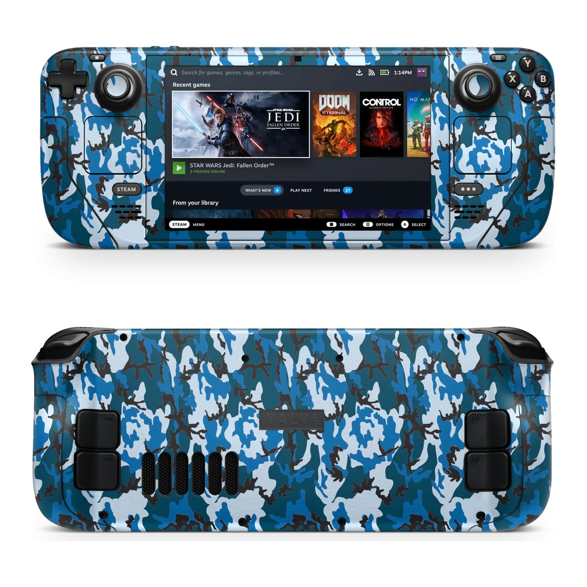 Digi Blue Camo Steam Deck skin by Decalz