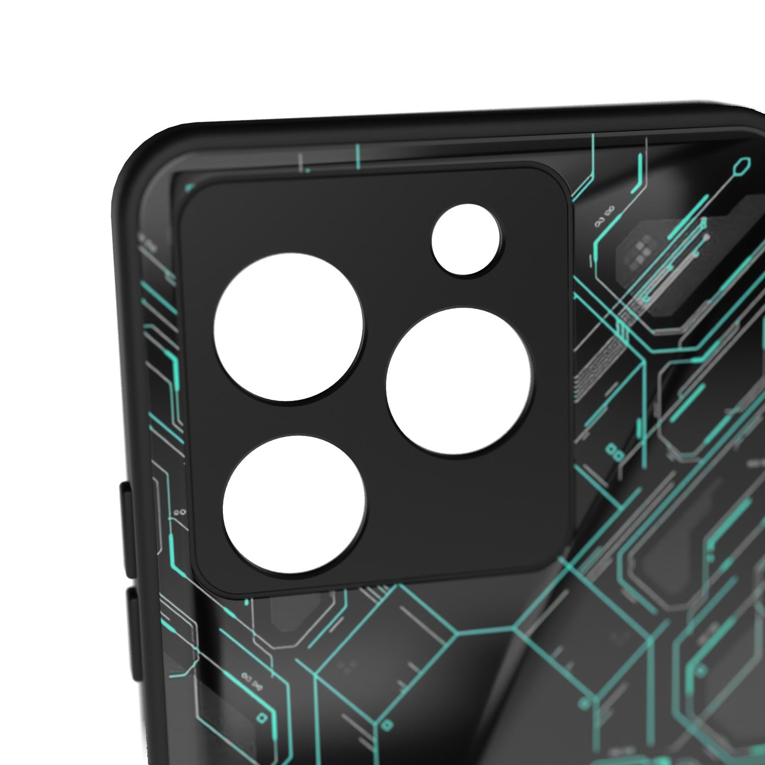 Digital Dojo printed metal phone case - camera close-up