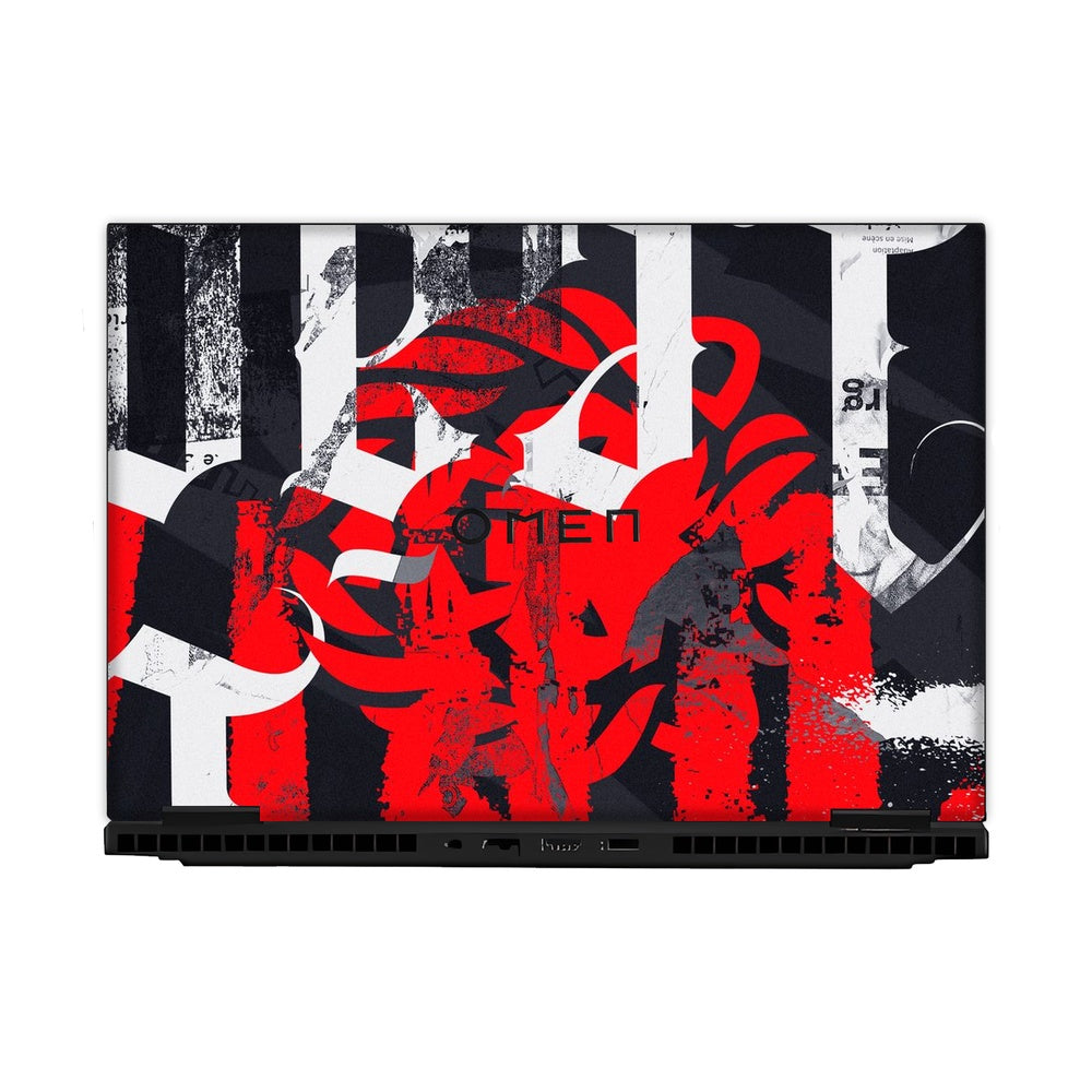 Distressed Red Art skin on Hp Omen Gaming 16-AM0241TX by Decalz