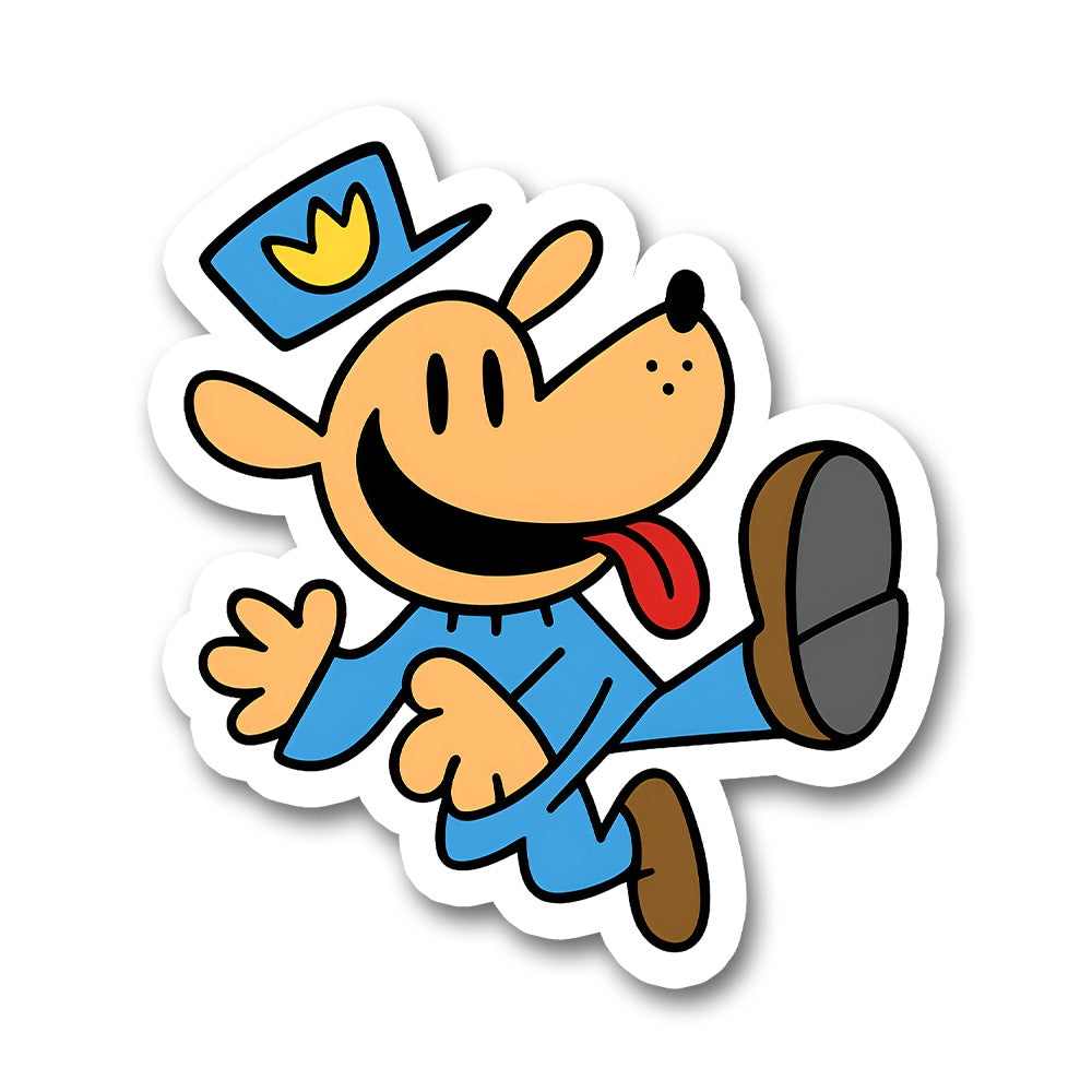 Dog Man Comic Character Sticker