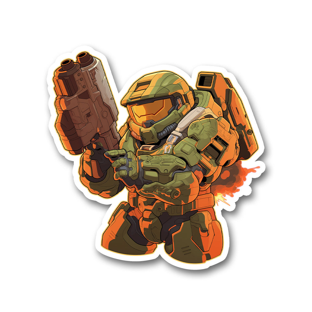 Doom Slayer Chibi Style Game Sticker