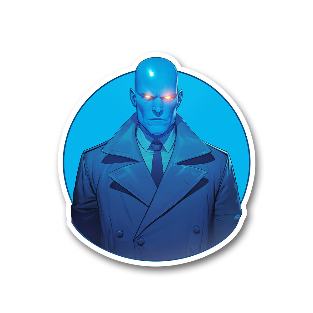 Dr Manhattan Blue Superhero Sticker