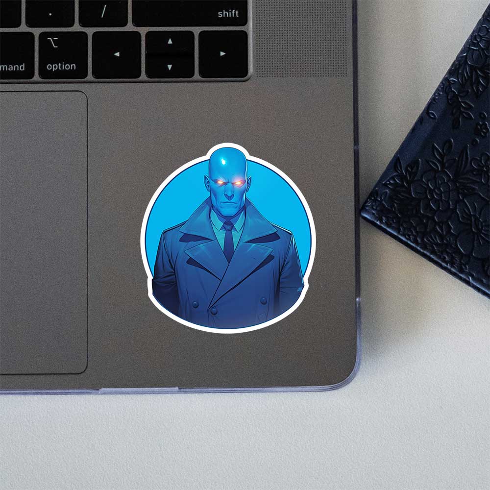 Dr Manhattan Blue Superhero Sticker