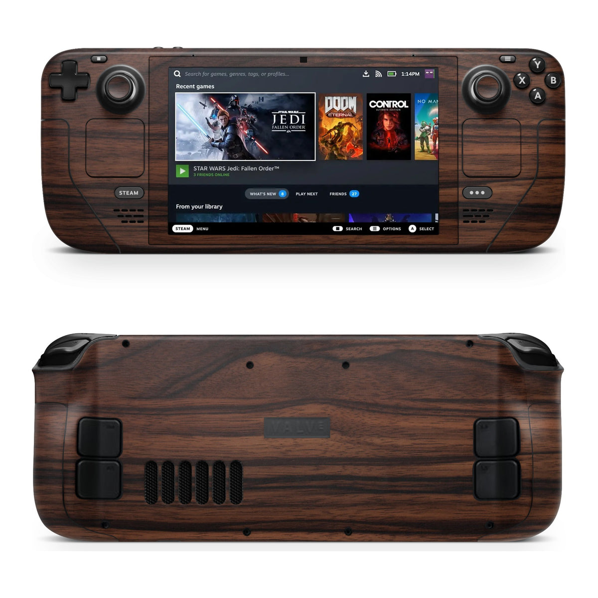 Ebony Wood Steam Deck skin by Decalz