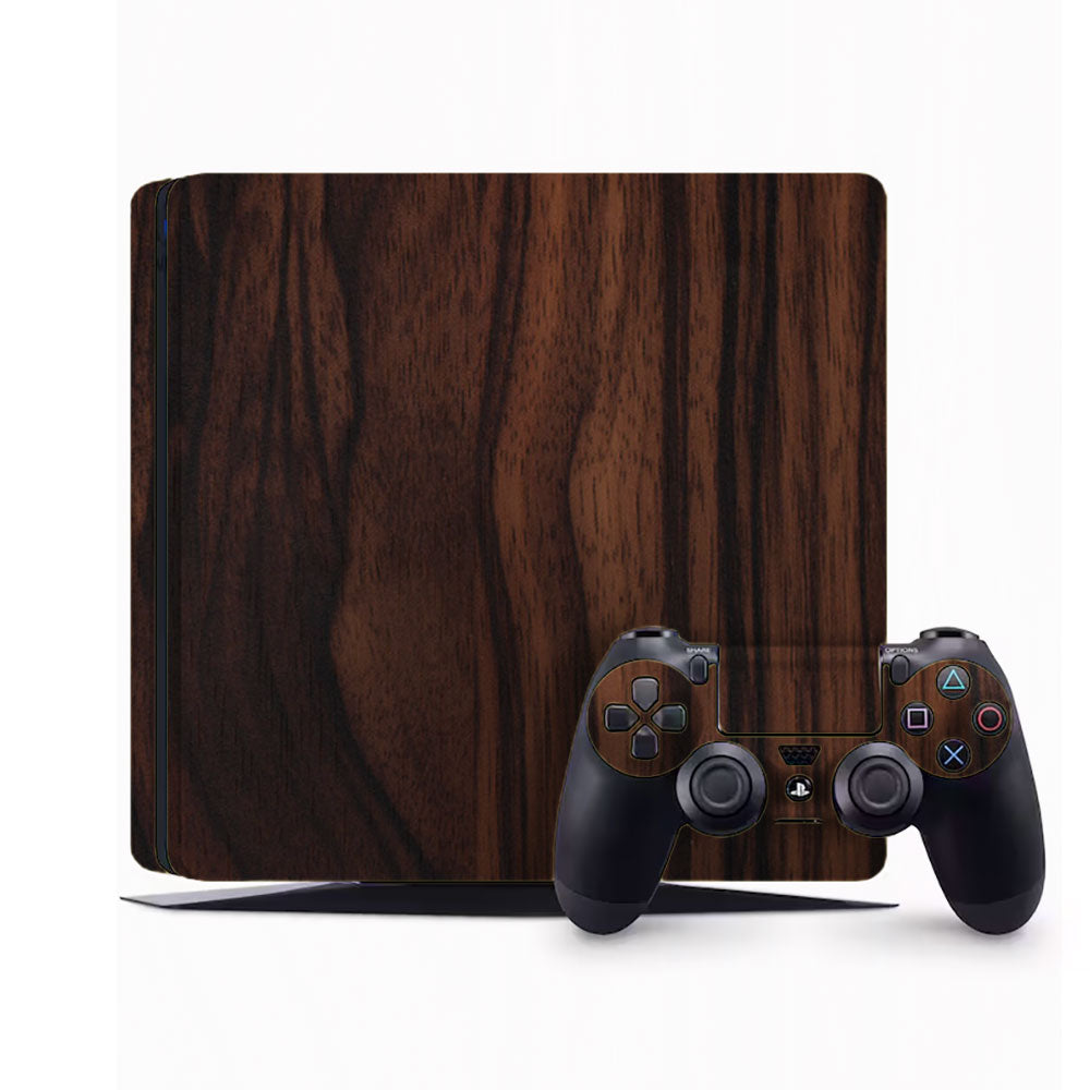 Ebony Wood PlayStation 4 Slim Skins & Wraps