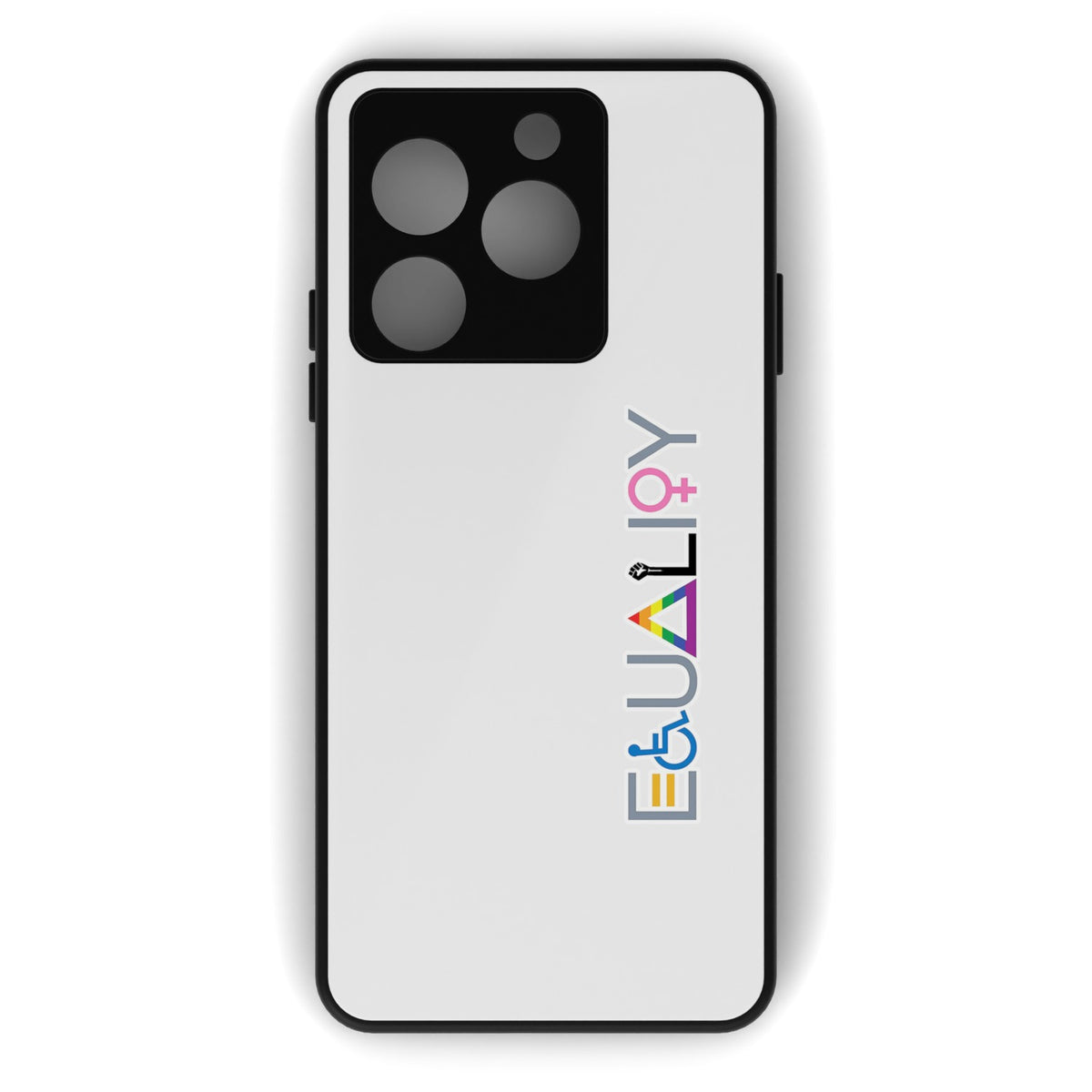 Equality printed metal phone case - flat back view