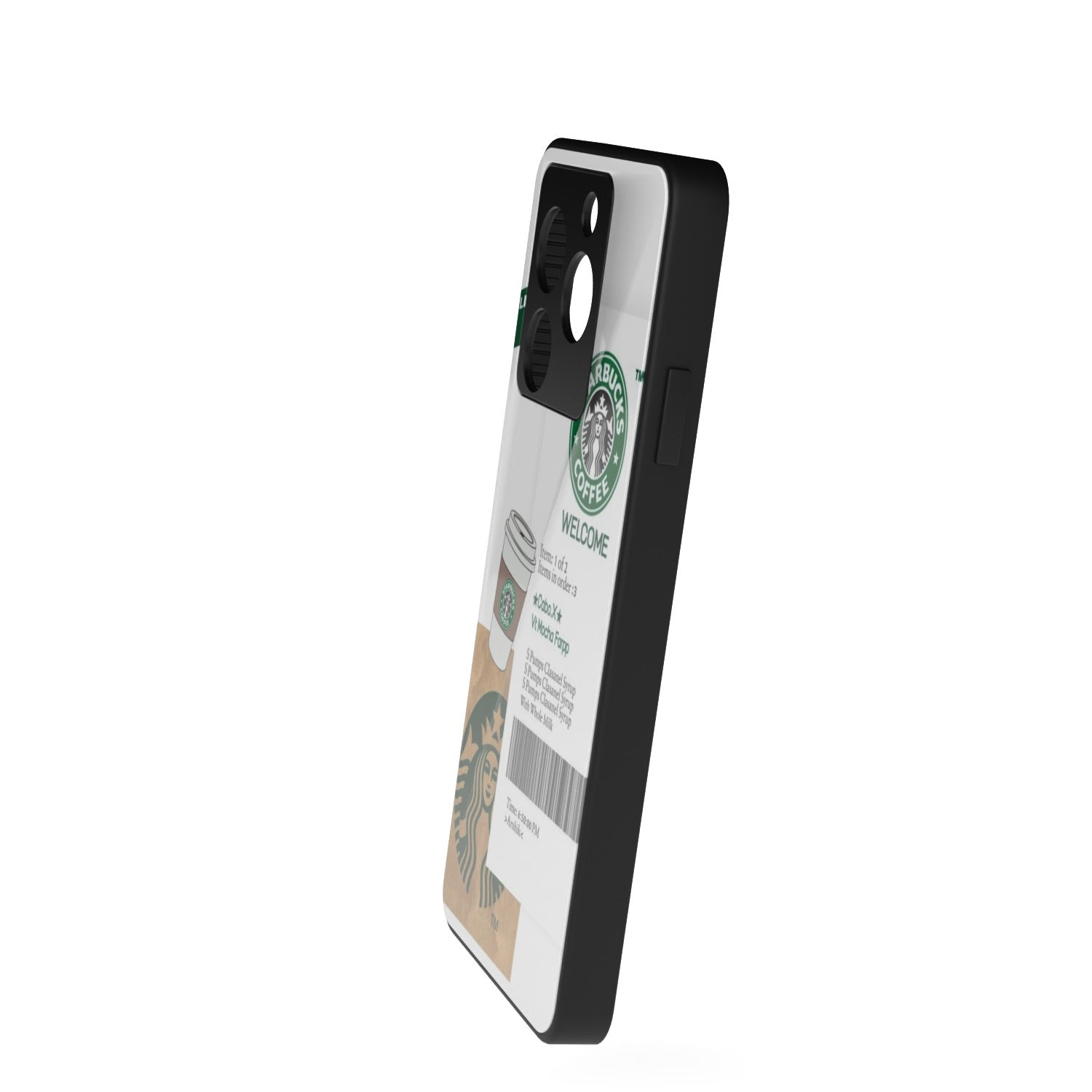 Espresso printed metal phone case - side view