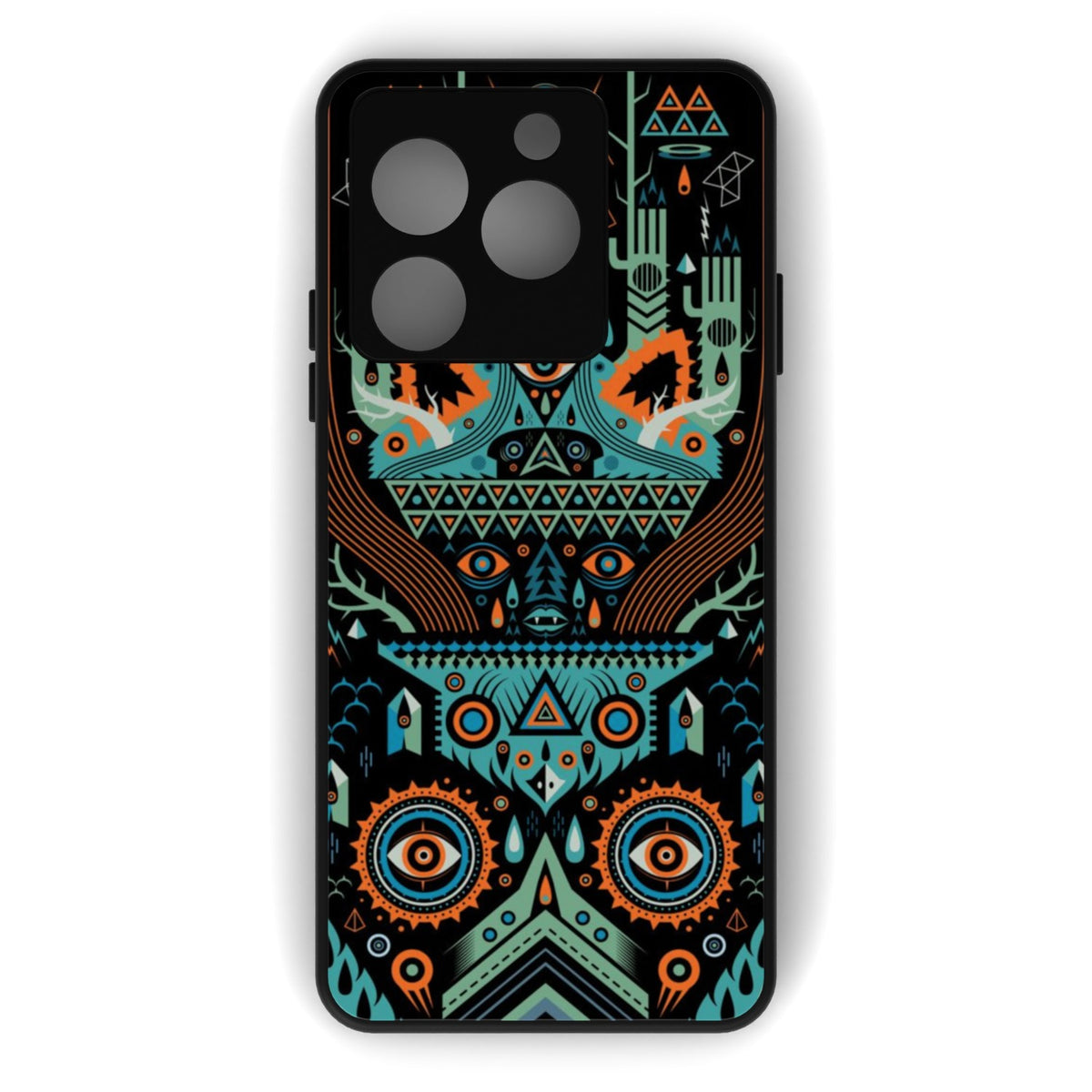 Eyemaze printed metal phone case - flat back view