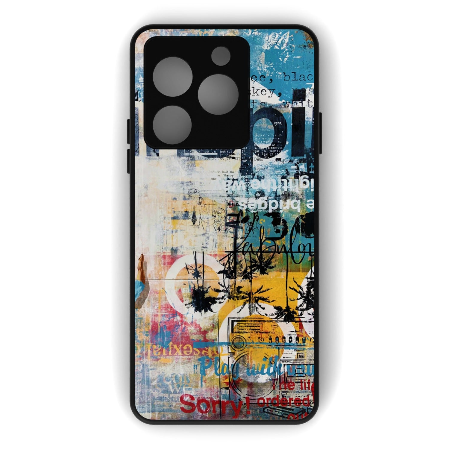 Fade printed metal phone case - flat back view