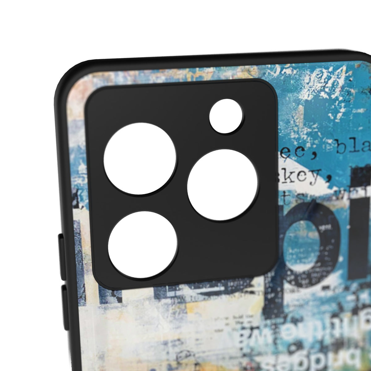 Fade printed metal phone case - camera close-up