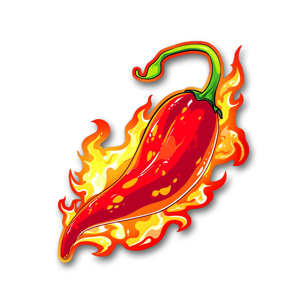 Fiery Hot Chili Pepper Sticker