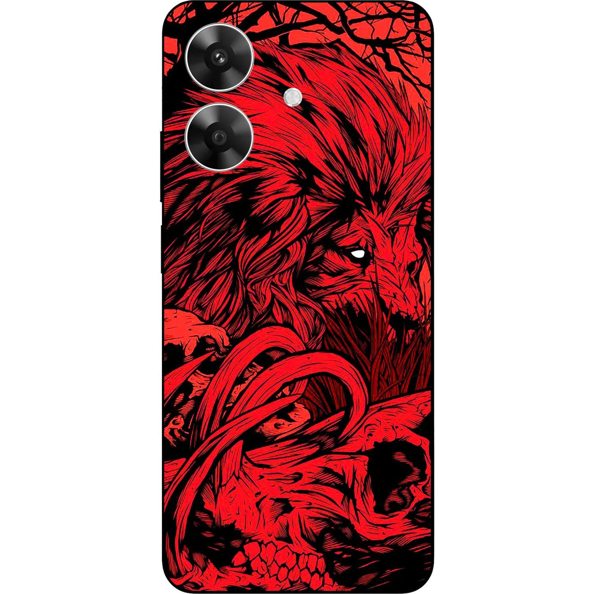 Fiery Lion skin on Realme Narzo N61 by Decalz