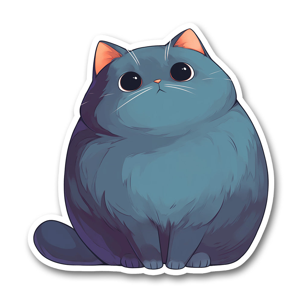 Fluffy Blue Cat Sticker