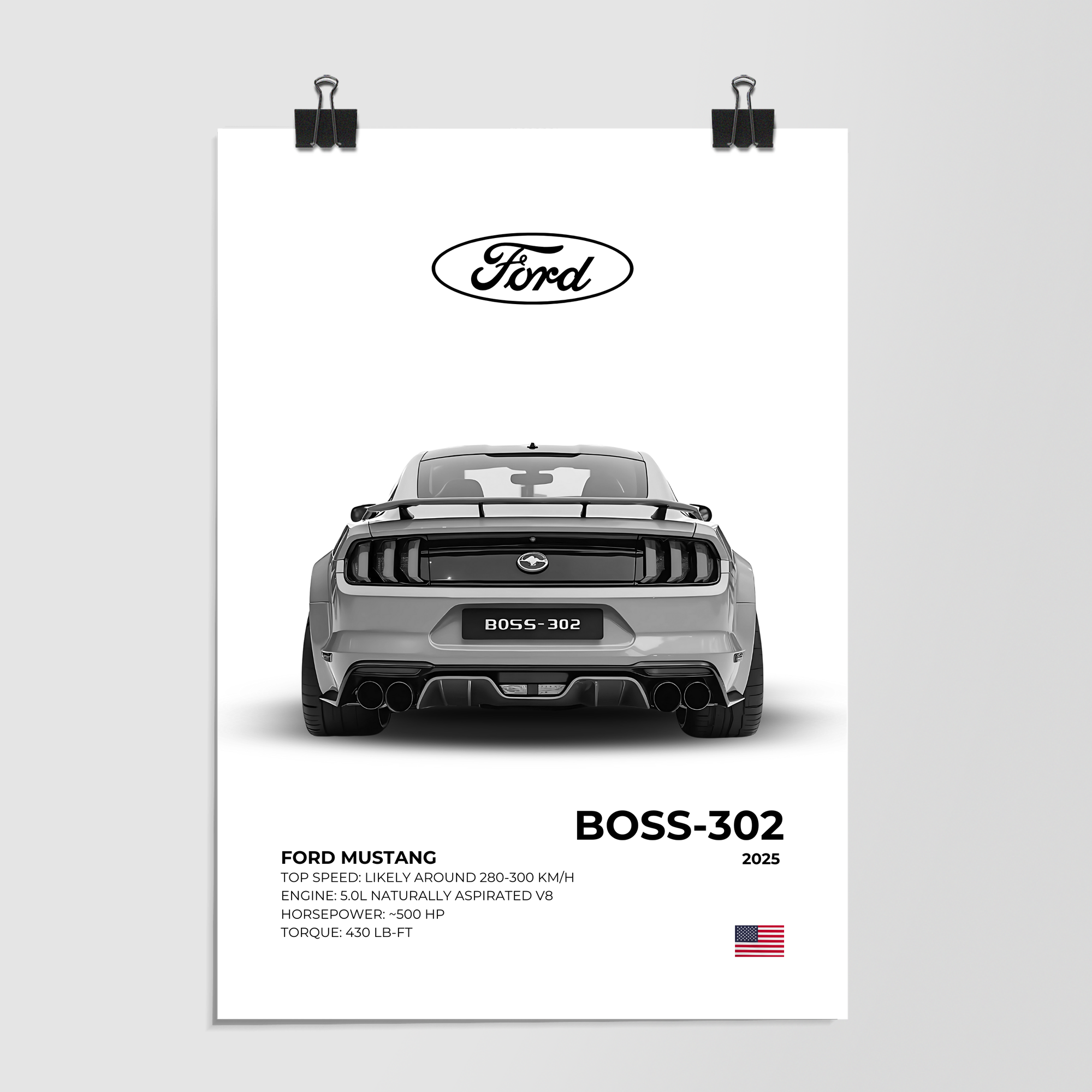 Ford Mustang Boss 302 2025 Silver by Decalz