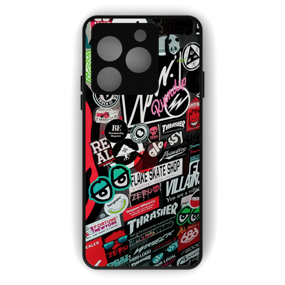 Free Style printed metal phone case - flat back view