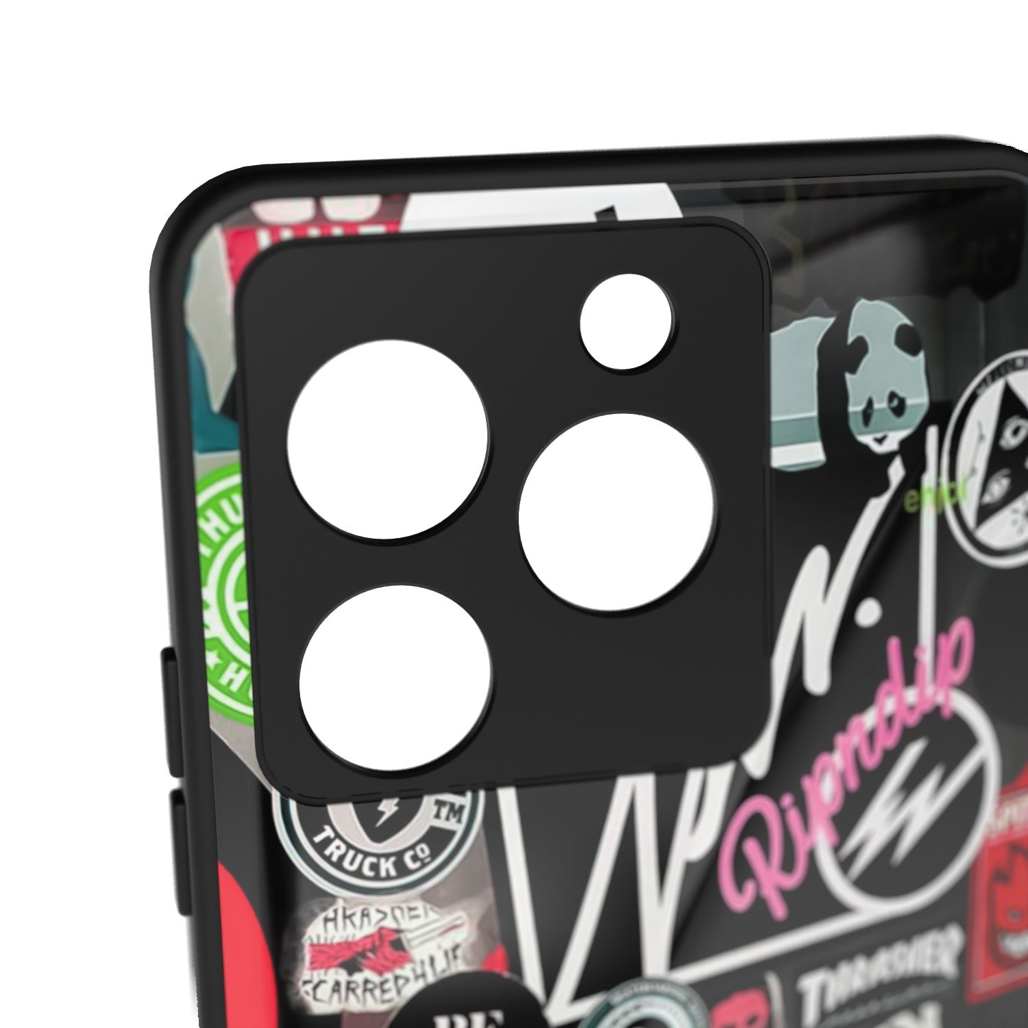 Free Style printed metal phone case - camera close-up