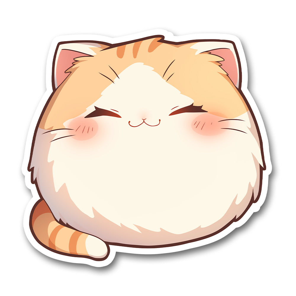Funny Fat Cat Chibi Sticker