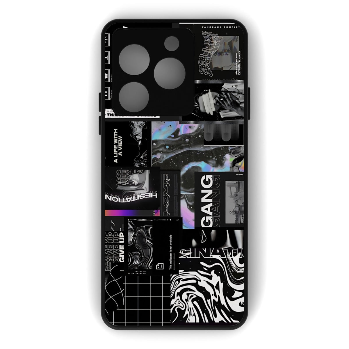 Gangsta printed metal phone case - flat back view
