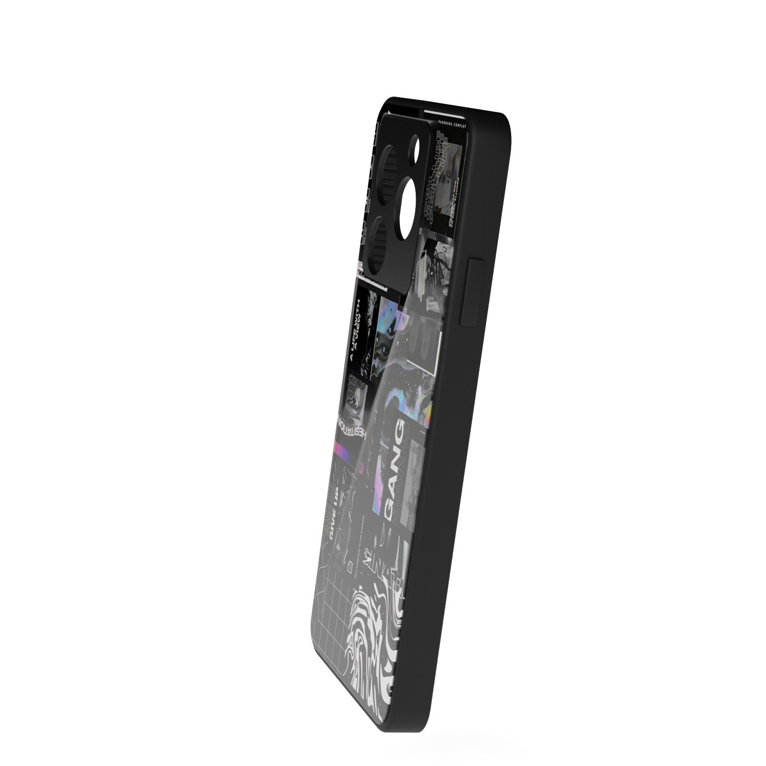 Gangsta printed metal phone case - side view