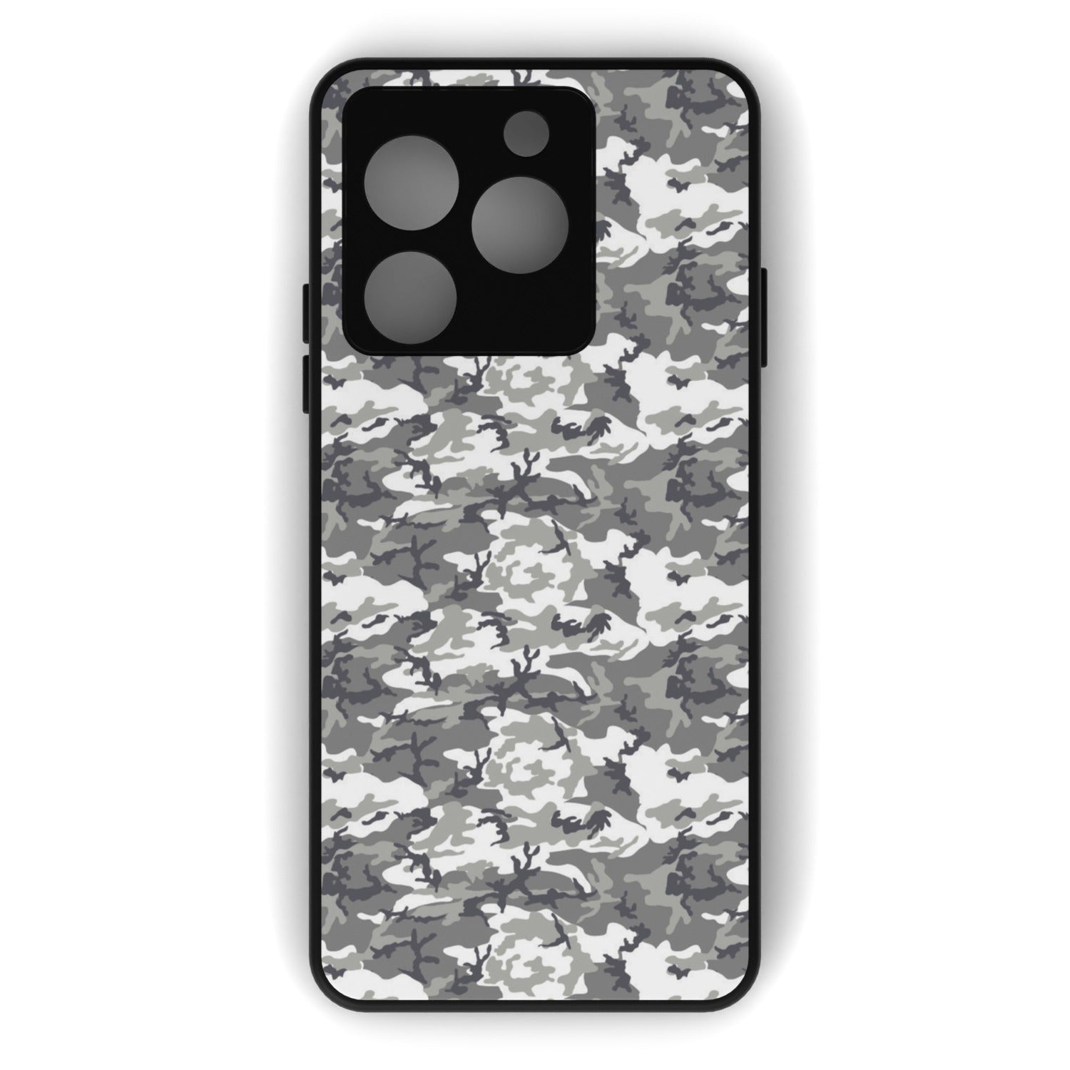 Ghost Camo printed metal phone case - flat back view