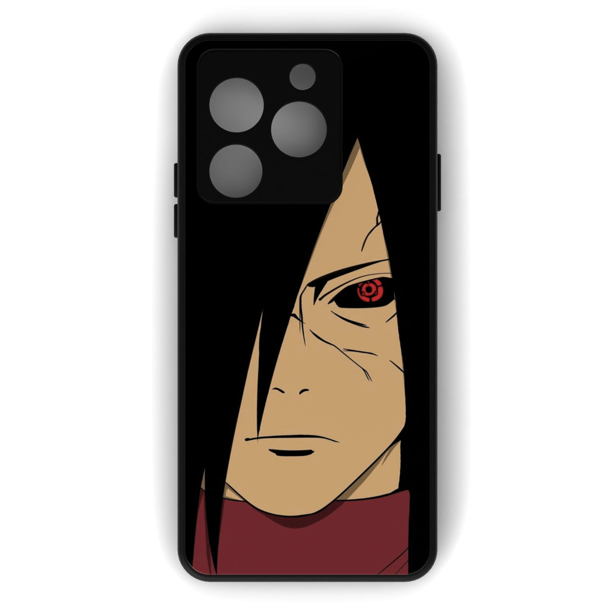 Ghost of Uchiha printed metal phone case - flat back view