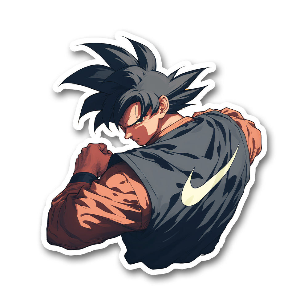 Goku Nike Swoosh Backpose Sticker