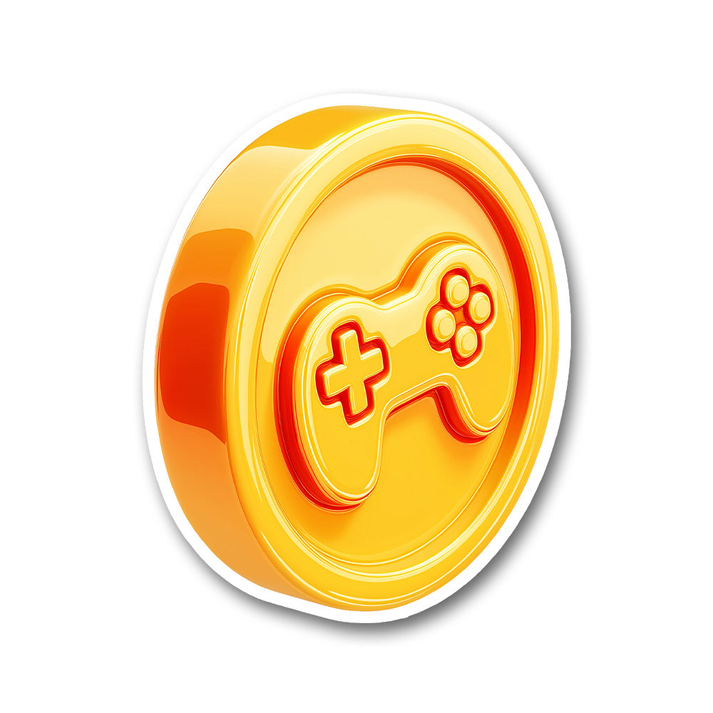 Golden Gaming Coin Sticker
