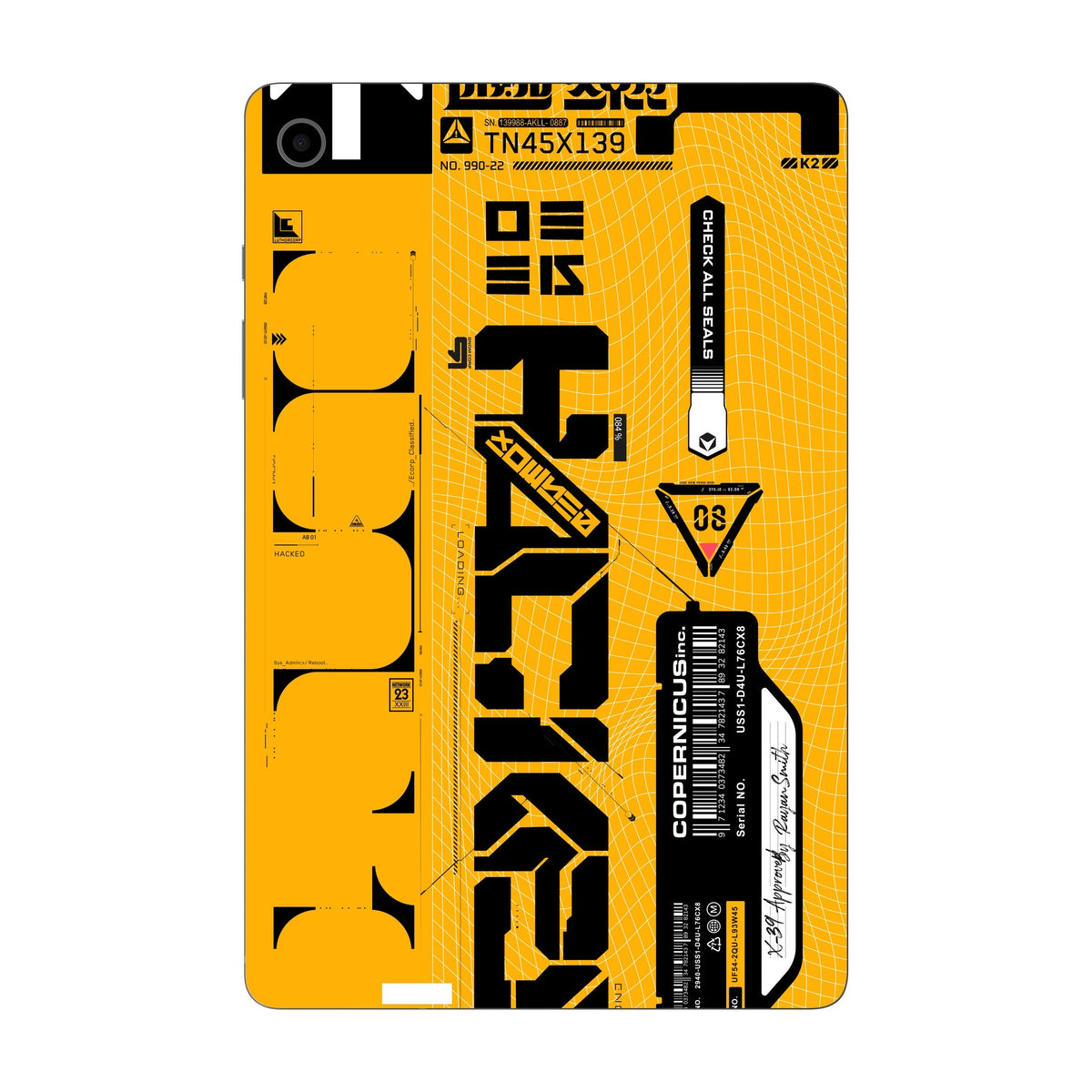 Hacked skin on Samsung Galaxy Tab S10 Lite by Decalz