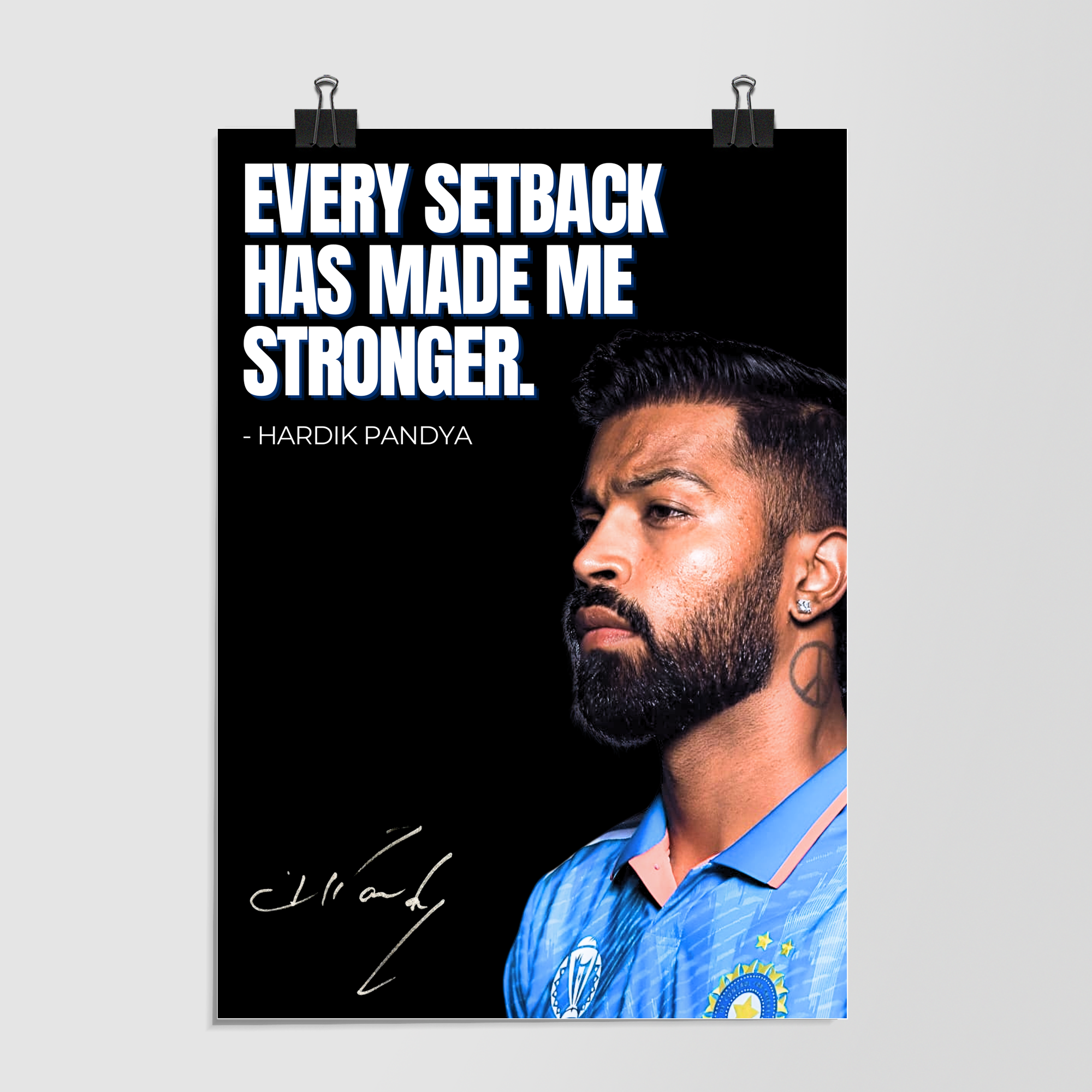Hardik Pandya Every Setback Quote by Decalz