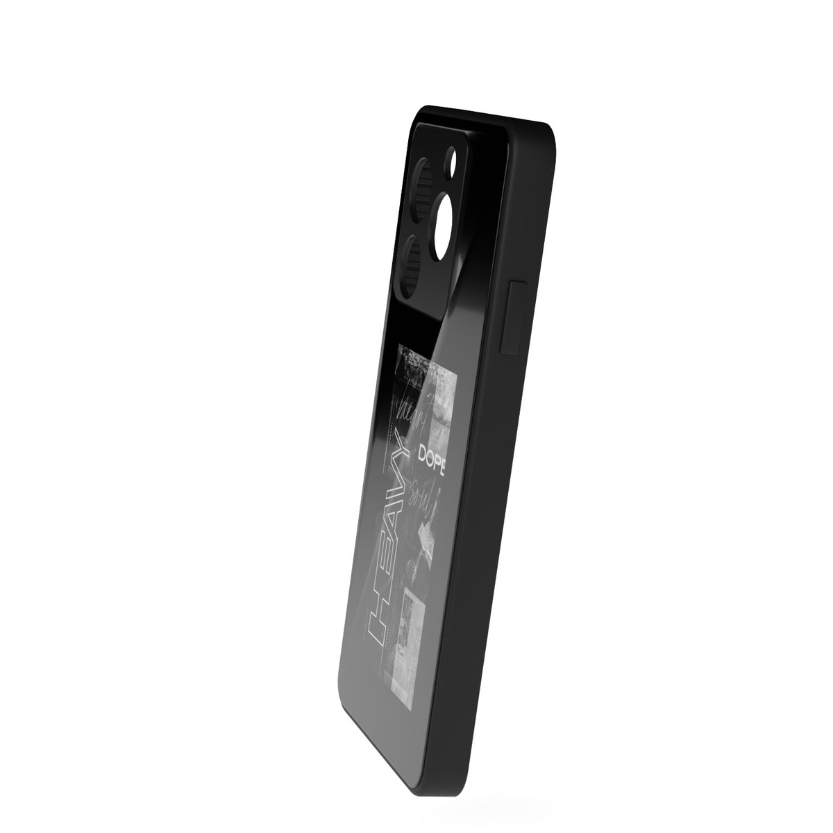 Heavy printed metal phone case - side view