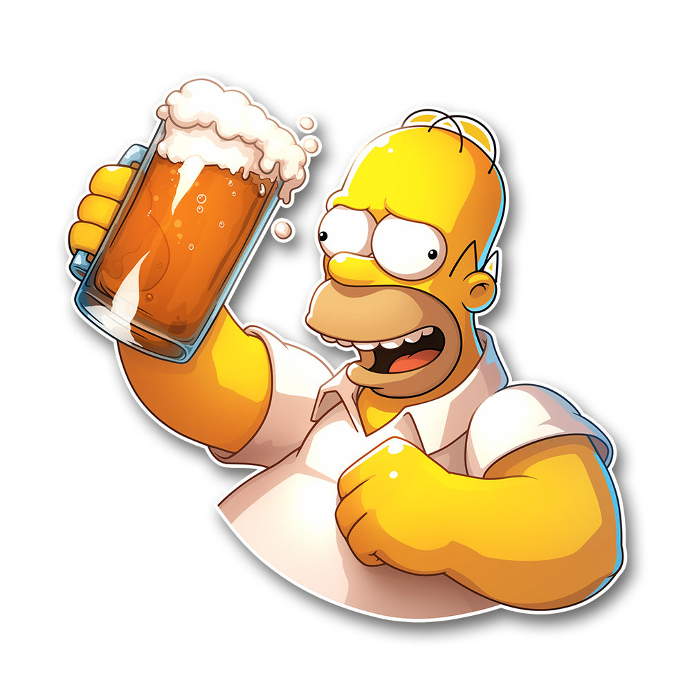 Homer Simpson With Beer Sticker