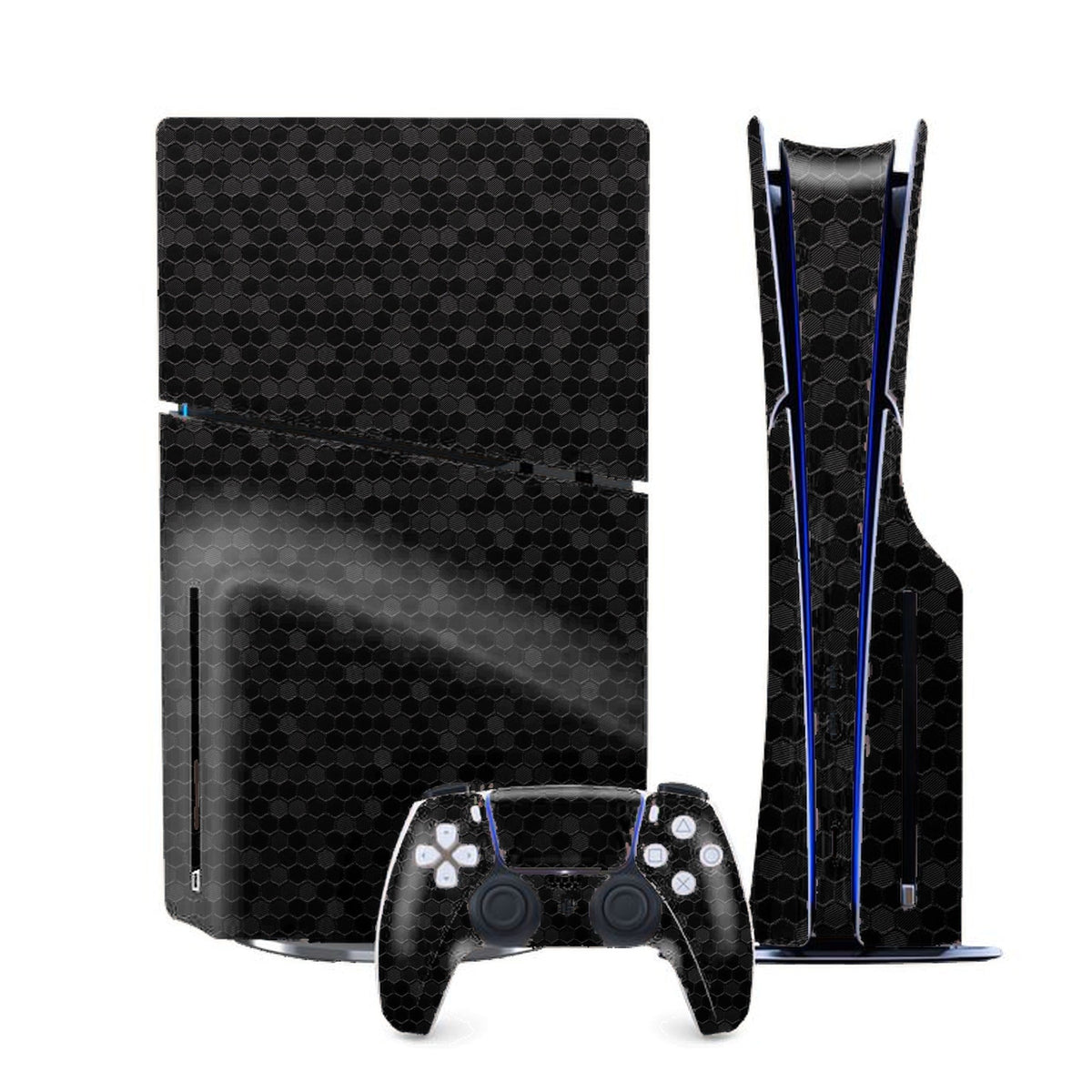 Honeycomb Black PlayStation 5 Slim skin by Decalz