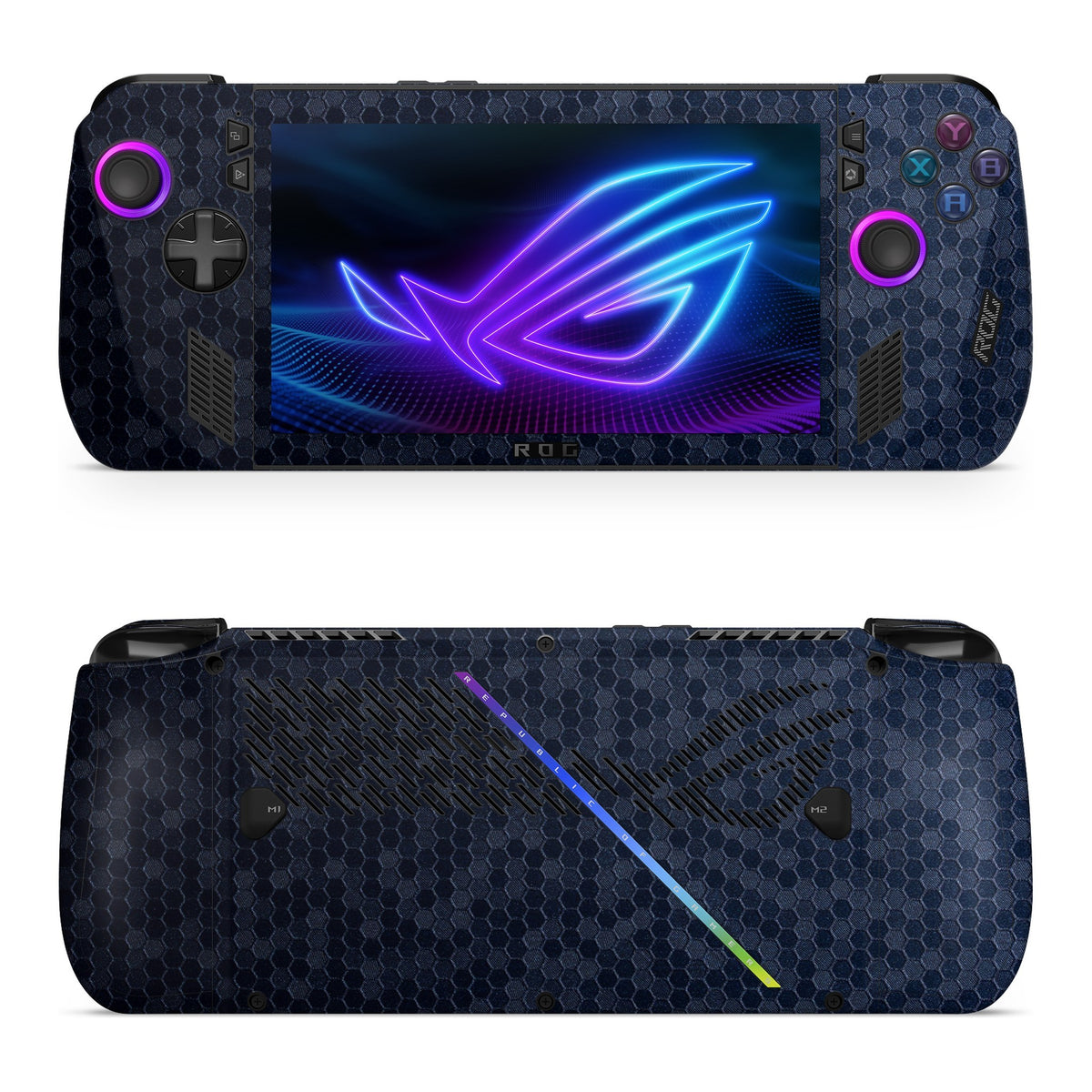 Honeycomb Blue Asus ROG Xbox Ally X skin by Decalz