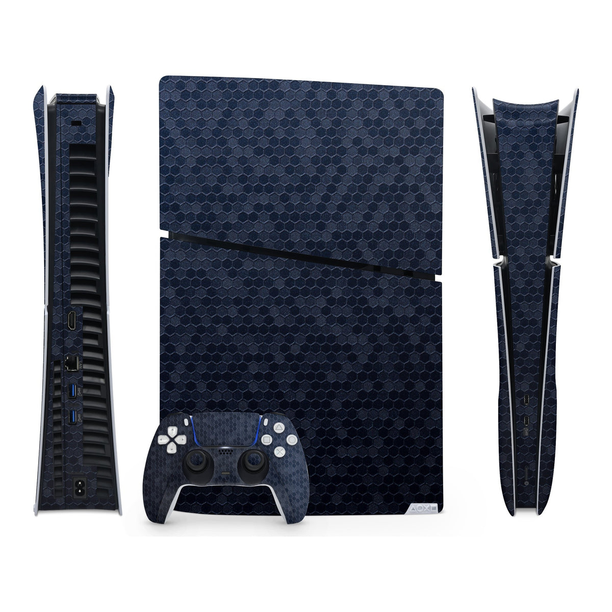 Honeycomb Blue PlayStation 5 Slim Digital skin by Decalz