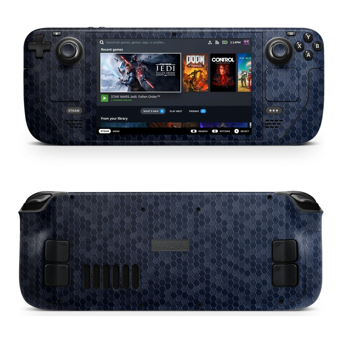 Honeycomb Blue Steam Deck skin by Decalz