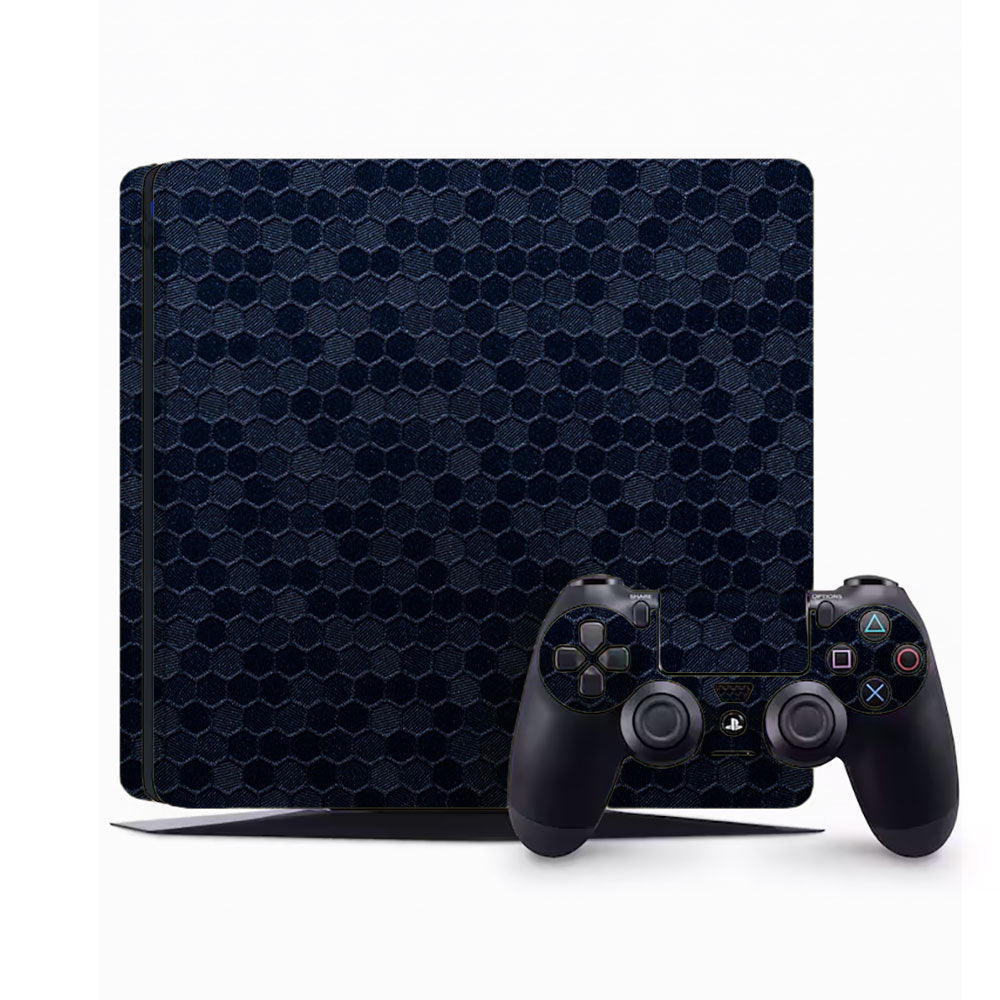 Honeycomb Blue PlayStation 4 Slim Skins & Wraps