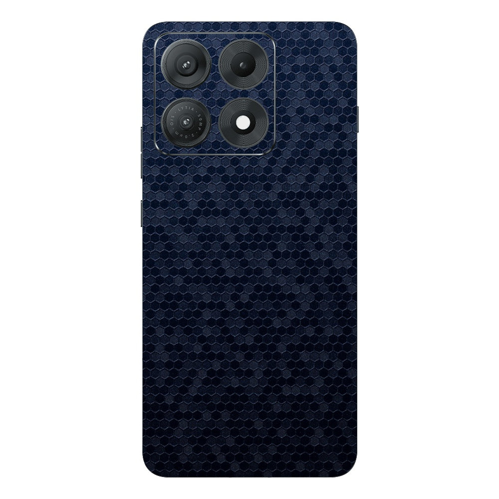 Honeycomb Blue skin on Moto Edge 70 Max (5G) by Decalz