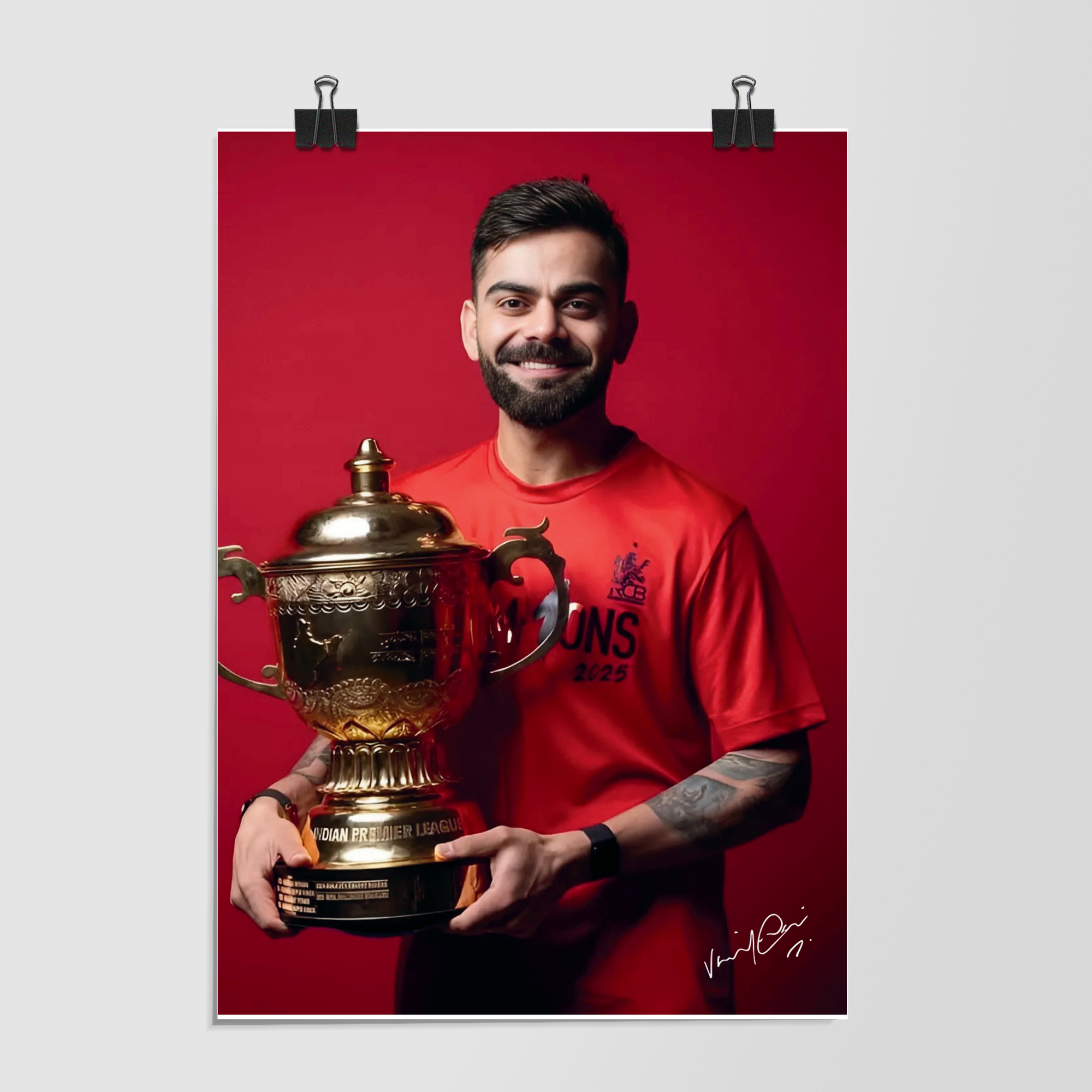 Indian Cricket Red Dramatic Lighting by Decalz