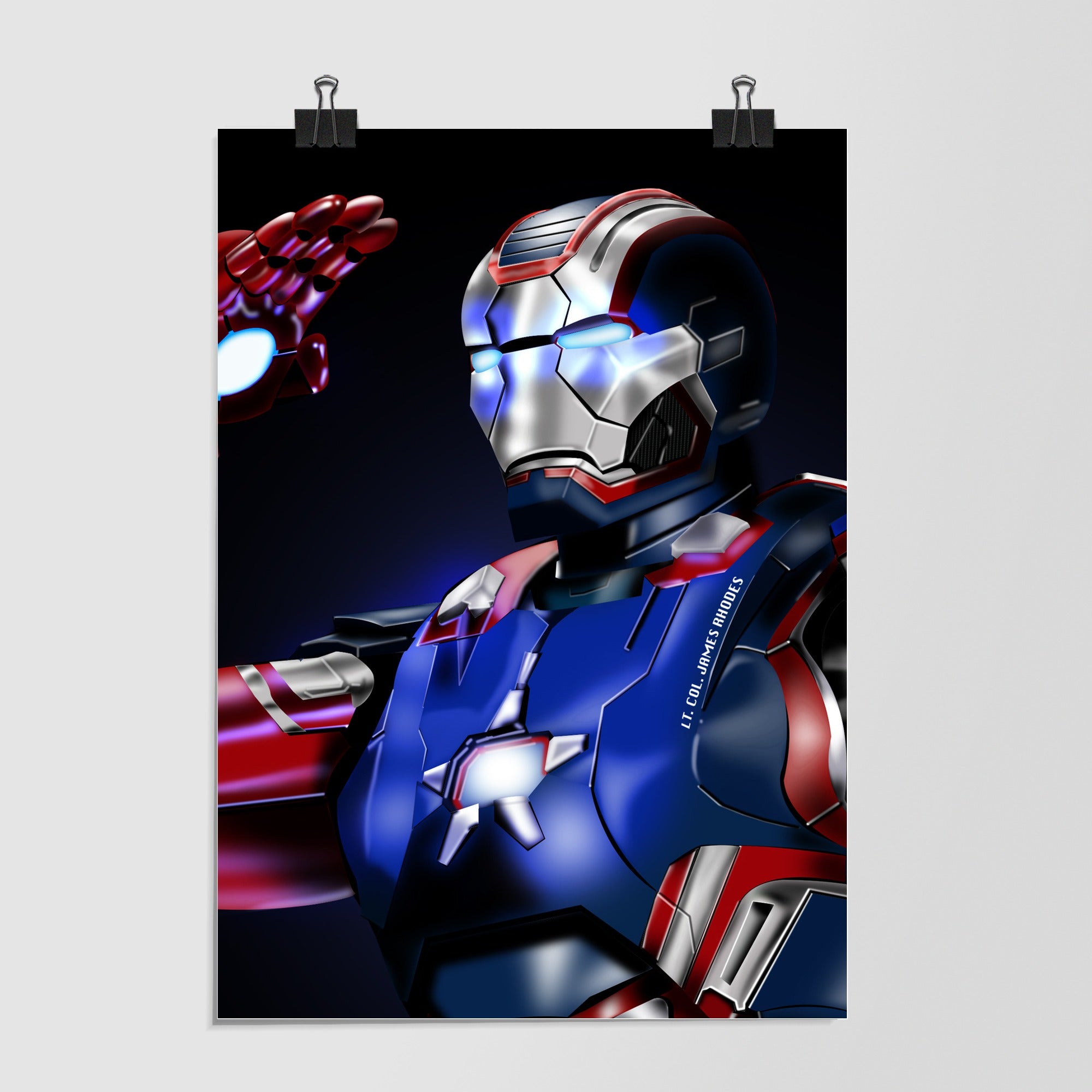 Iron Patriot Armor Black Side Profile by Decalz