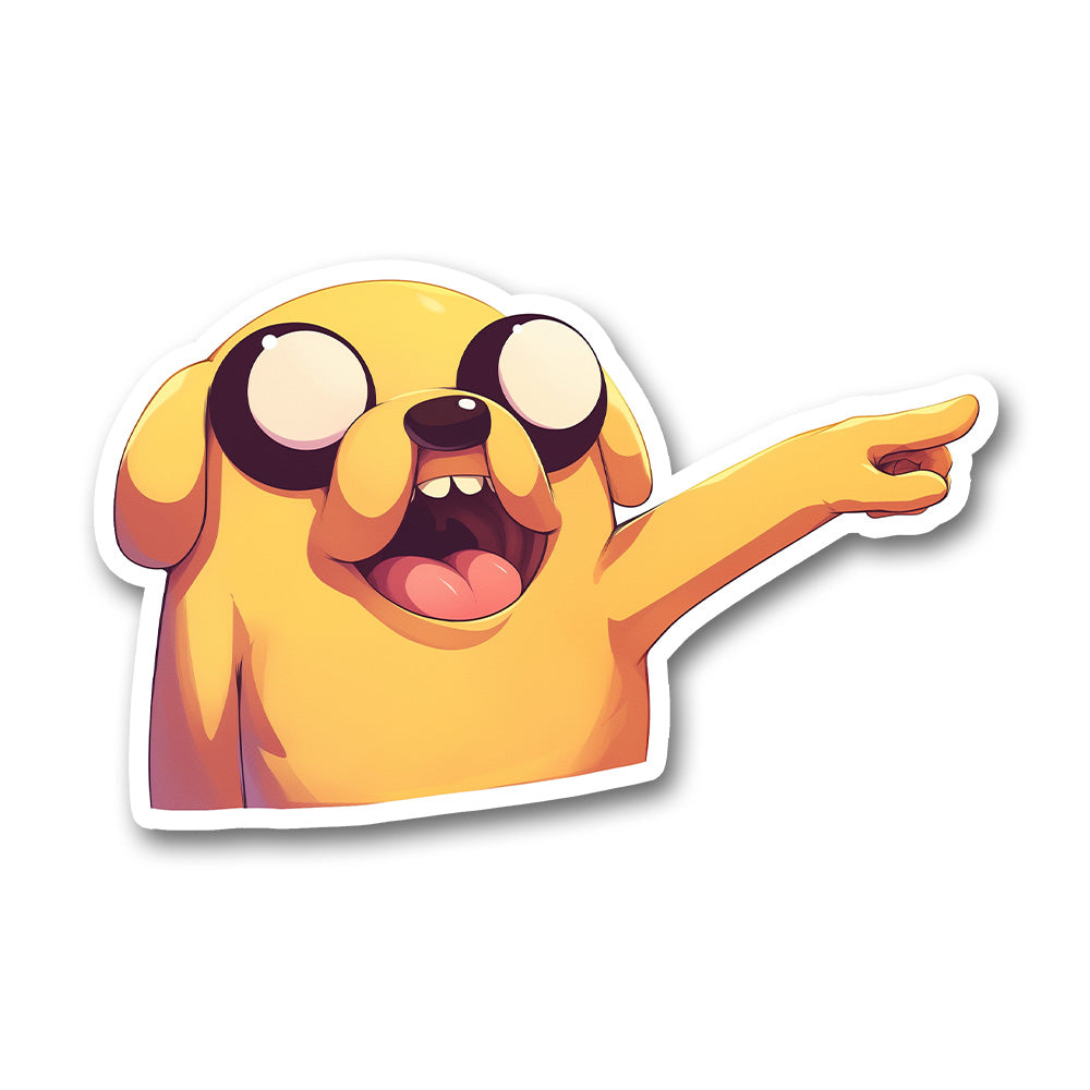 Jake The Dog Pointing Cartoon Sticker